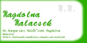 magdolna malacsek business card